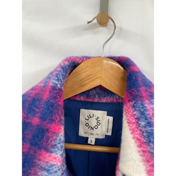 Molly Bracken Lili Sidonio Plaid Shirt Coat Pink Women's Coat - Picture 5 of 9